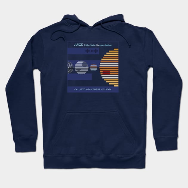 Space Exploration JUICE Jupiter ICy Moons Explorer For DARK backgorunds Hoodie by Markadesign